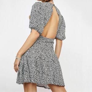 Free People Dancing in the Dark dress size small open back black and white